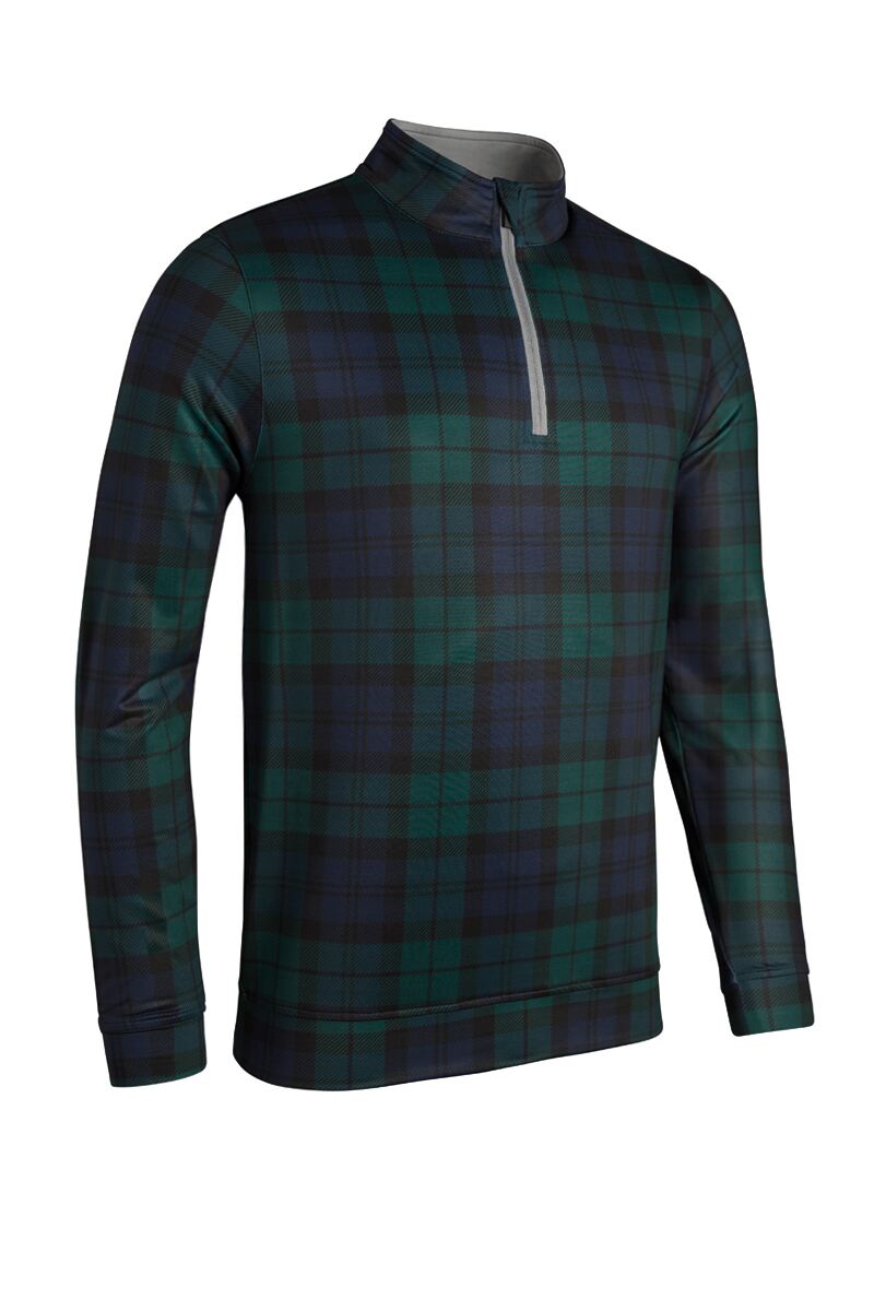 Glenmuir Wick Quarter Zip Lightweight Performance Golf Midlayer Tartan