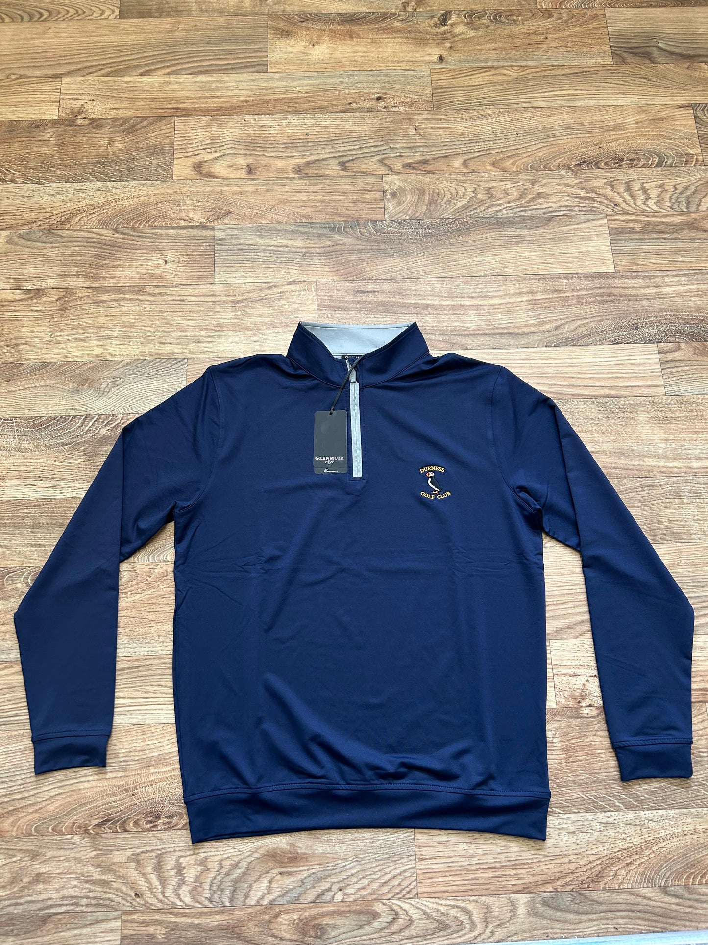 Glenmuir Mens Quarter Zip Lightweight Performance Golf Midlayer Navy
