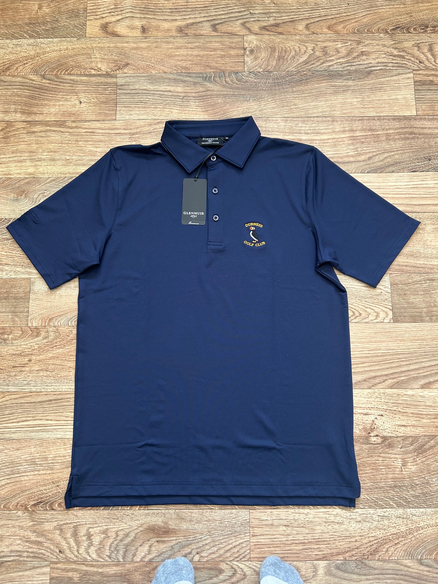 Glenmuir Mens Tailored Collar Performance Golf Shirt Navy