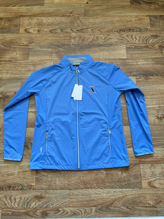 Ladies Full Zip Lightweight Stretch Water Repellent Golf Jacket Blue