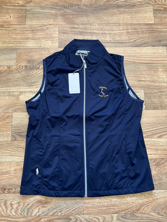 Ladies Full Zip Lightweight Stretch Water Repellent Golf Gilet Navy