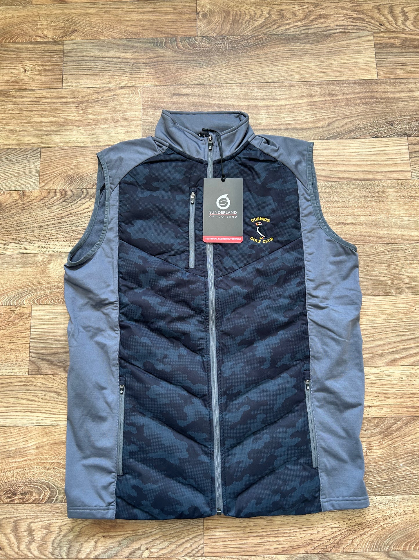 Sunderland Men’s Padded Bonded Thermal Golf Gilet Black/Camo