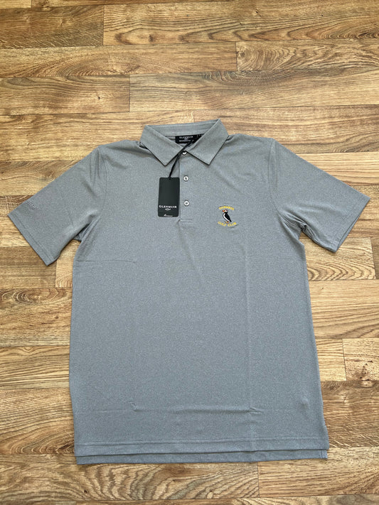 Glenmuir Mens Tailored Collar Performance Golf Shirt Light Grey Marl
