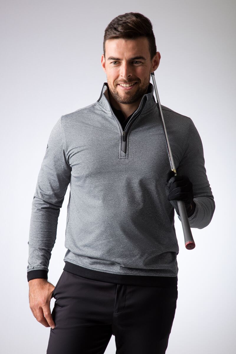 Glenmuir Crail Zip Neck Contrast Rib Performance Golf Midlayer